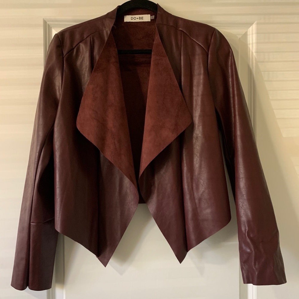 Faux leather and suede jacket